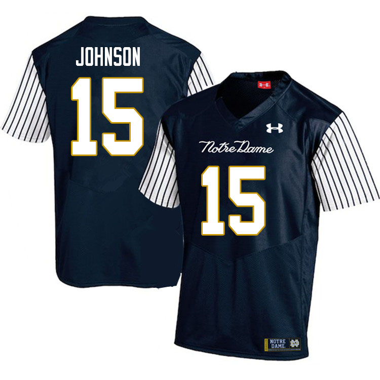 Men #15 Jordan Johnson Notre Dame Fighting Irish College Football Jerseys Sale-Alternate